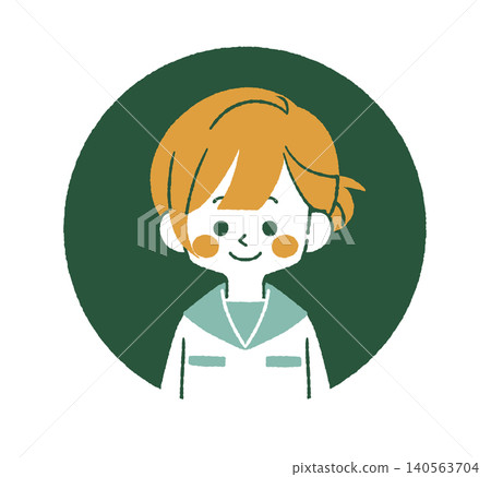 Icon of a smiling female student - 4 colors 140563704
