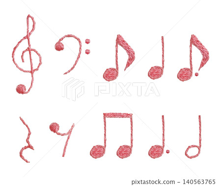 [Musical Note Set] Hand Embroidery Illustration Materials 140563765