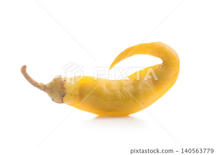 Pickled Banana Peppers and Pepperoncini Close-Up on White Background for Salad and Condiment Use Pickled Banana Peppers and Pepperoncini Close-Up on White Background for Salad and Condiment Use 140563779
