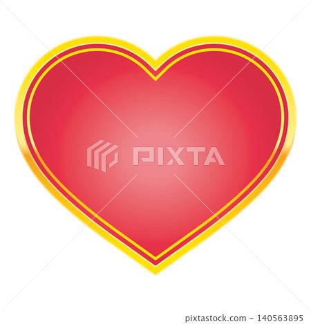 A red medal with a gold border (heart) 140563895