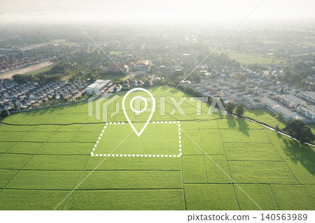 Location Pin on Agricultural Land Location Pin on Agricultural Land 140563989