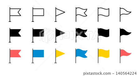 Flag icon set for golf goals Flag icon set for golf goals 140564224