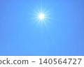 Blue sky and sun, direct sunlight, free space image (fixed shot) 140564727