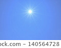 Blue sky and sun, direct sunlight, free space image (fixed shot) 140564728