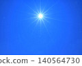 Blue sky and sun, direct sunlight, free space image (fixed shot) 140564730