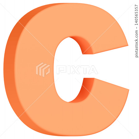 3D材質_字母C_橙色 3D材質_字母C_橙色 140565357