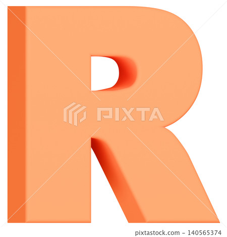 3D材質_字母_R_橙色 3D材質_字母_R_橙色 140565374