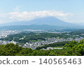 [View towards Mt. Iwate to the northwest from the "Iwayama Observatory" at the summit of Iwayama, a rocky mountain approximately 340m above sea level in Morioka City] 140565463