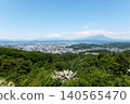 [View to the northwest from the "Iwayama Observatory" at the summit of Iwayama, a rocky mountain approximately 340m above sea level in Morioka City] 140565470