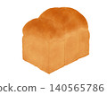 Watercolor illustration of a dark-colored loaf of bread 140565786