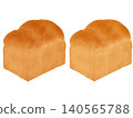 Watercolor illustrations of slices of bread with different toasting colors. 140565788