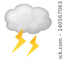 雷雲和閃電的圖片插圖 140567063