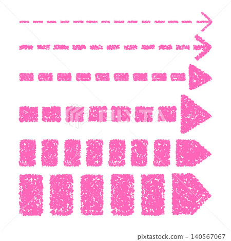 Hand-drawn crayon-style arrow set of various thicknesses Hand-drawn crayon-style arrow set of various thicknesses 140567067