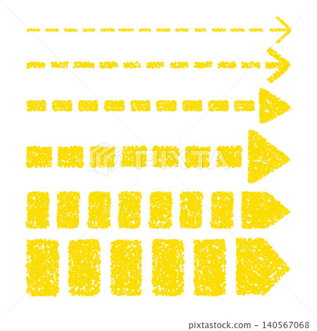 Hand-drawn crayon-style arrow set of various thicknesses Hand-drawn crayon-style arrow set of various thicknesses 140567068