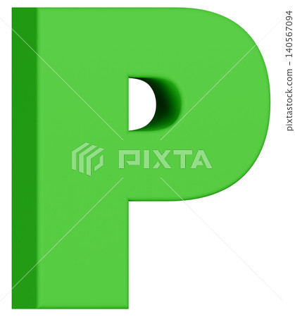 3D Material_Alphabet_P_Green 3D Material_Alphabet_P_Green 140567094
