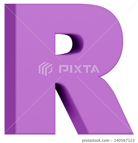 3D Material_Alphabet_R_Purple 3D Material_Alphabet_R_Purple 140567122
