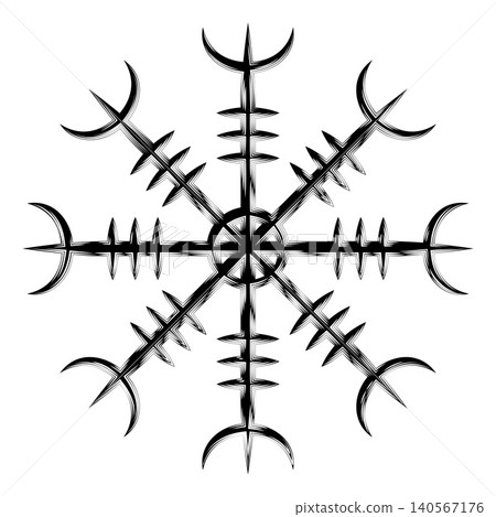 Helm of Awe Aegishjalmur Norse Symbol Illustration Helm of Awe Aegishjalmur Norse Symbol Illustration 140567176