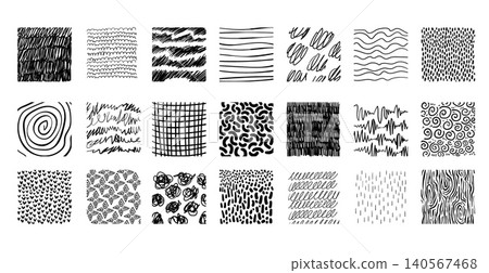 Square samples of hand drawn crosshatch patterns Square samples of hand drawn crosshatch patterns 140567468