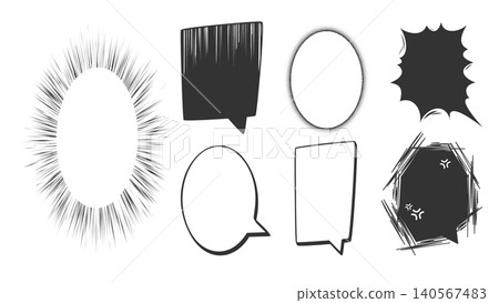 Comic speech bubbles, manga dialogue frames Comic speech bubbles, manga dialogue frames 140567483