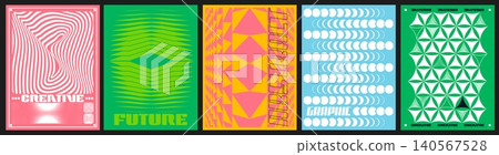 Abstract geometric brutalist y2k posters Abstract geometric brutalist y2k posters 140567528
