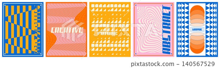 Abstract geometric brutalist y2k posters Abstract geometric brutalist y2k posters 140567529