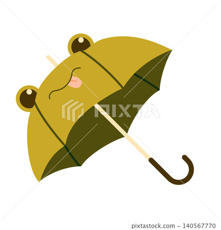 Autumn Frog Umbrella Vector Illustration Flat Geometric Toad Parasol Isolated Autumn Frog Umbrella Vector Illustration Flat Geometric Toad Parasol Isolated 140567770
