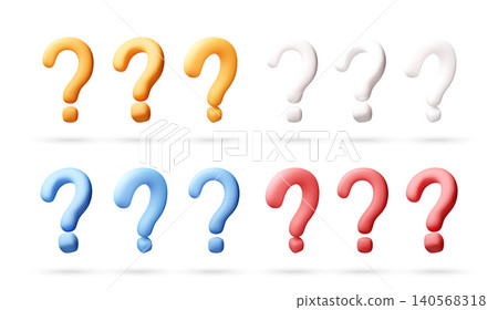 Set of colorful 3D question marks Set of colorful 3D question marks 140568318