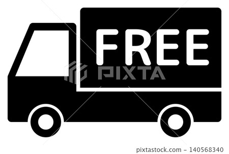 卡車圖示上寫著「FREE」字樣，表示免運費。 140568340