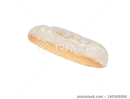 Lemon-flavored rare cheesecake éclair [white background, cutout] 140568998