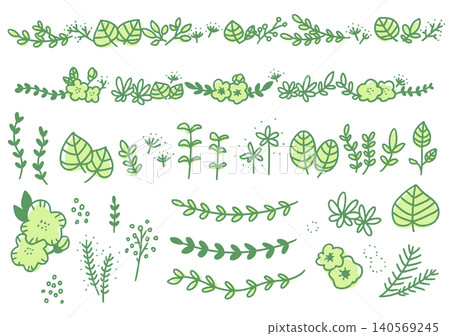可愛的手繪植物插圖 可愛的手繪植物插圖 140569245