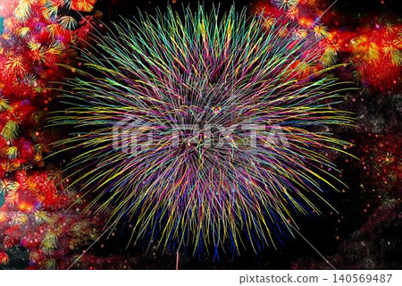 Fireworks blooming in magnificent glory 140569487