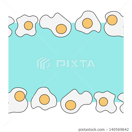 Fried eggs Egg Colored horizontal border frame template hand drawn illustration. Vector graphic line art. Food illustration decorative pattern For logo, web, package, sticker. Fried eggs Egg Colored horizontal border frame template hand drawn illustration. Vector graphic line art. Food illustration decorative pattern For logo, web, package, sticker. 140569642