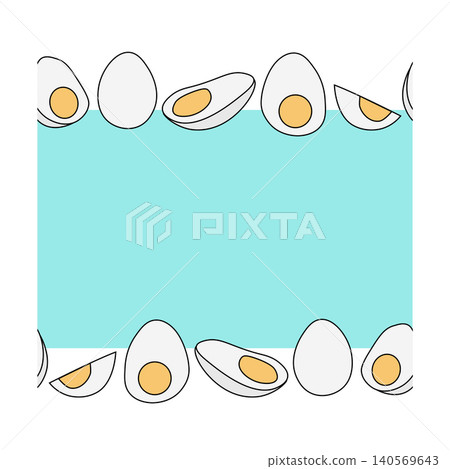 boiled eggs with yolks Egg colored horizontal border frame template hand drawn illustration. Vector graphic line art. Perfect for invitation cards for package, holiday design, fabric and textile. boiled eggs with yolks Egg colored horizontal border frame template hand drawn illustration. Vector graphic line art. Perfect for invitation cards for package, holiday design, fabric and textile. 140569643