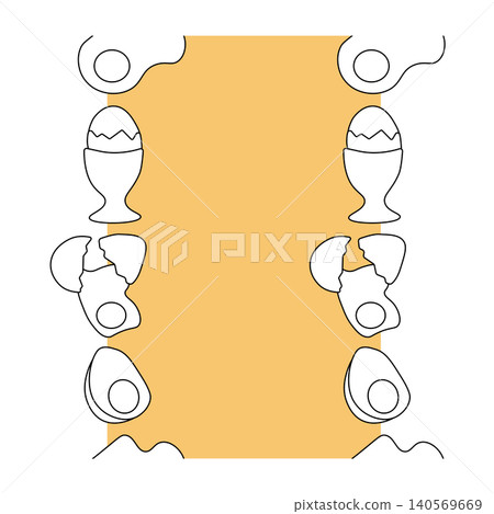 Egg Vertical Black and white border frame template hand drawn illustration. Vector graphic line art. Pattern with Eggs. Illustration for recipe cookbook postcard, menu. Sample poster, invitation Egg Vertical Black and white border frame template hand drawn illustration. Vector graphic line art. Pattern with Eggs. Illustration for recipe cookbook postcard, menu. Sample poster, invitation 140569669