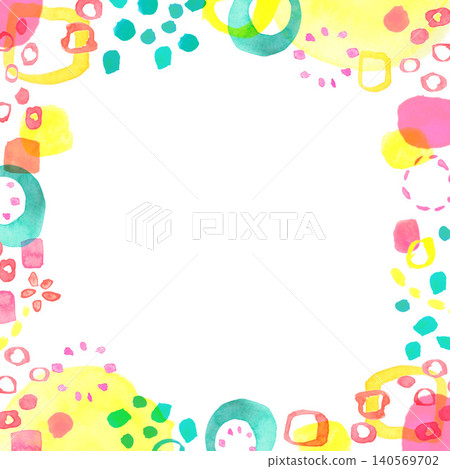 Colorful and pop watercolor square frame Colorful and pop watercolor square frame 140569702