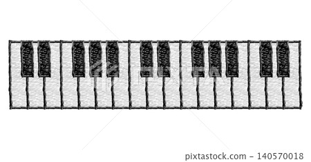 [Piano Key Material] Hand-embroidered Illustration Material 140570018