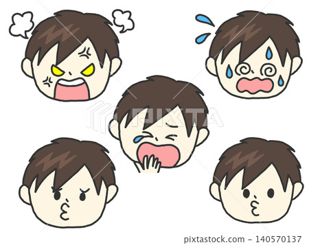 Illustration set of boys with various expressions Illustration set of boys with various expressions 140570137