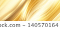 Abstract gold flowing background. Elegant abstract wide banner with smooth golden curves, soft layered ribbons, and bright light gradients creating a warm luxury backdrop. 140570164