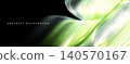 Abstract black wavy background with flowing green and white luminous waves. 140570167