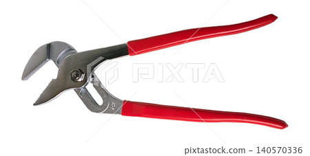 Professional Pruning Shears with Red Handles isolated on a white background Professional Pruning Shears with Red Handles isolated on a white background 140570336