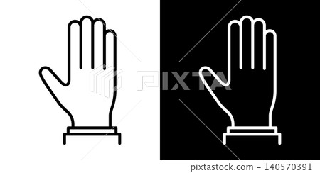 A simple icon of an outstretched hand sign. A simple icon of an outstretched hand sign. 140570391