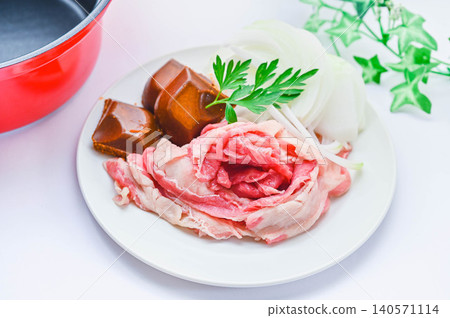 Ingredients for a stew placed on a plate Ingredients for a stew placed on a plate 140571114