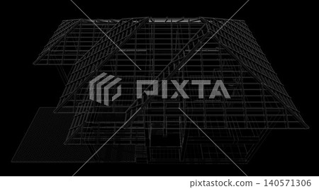 3D illustration of building structure 3D illustration of building structure 140571306