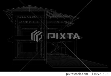 3D illustration of building structure 3D illustration of building structure 140571308