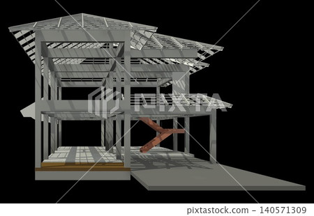 3D illustration of building structure 3D illustration of building structure 140571309