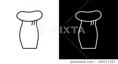 Eryngii mushroom icon. Black and white monochrome vector illustration set. Eryngii mushroom icon. Black and white monochrome vector illustration set. 140571367