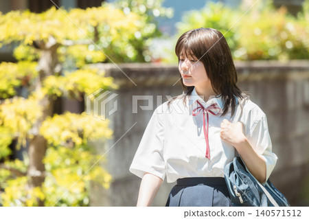 School girls going to school School girls going to school 140571512