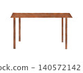 A watercolor-style hand-painted illustration of a wooden table. 140572142