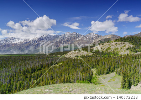 Kluane Mountains and Taiga Forest in Kluane National Park, Yukon Territory, Canada Kluane Mountains and Taiga Forest in Kluane National Park, Yukon Territory, Canada 140572218