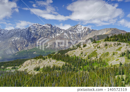 Kluane Mountains and vast taiga in Kluane National Park, Yukon Territory, Canada 140572319